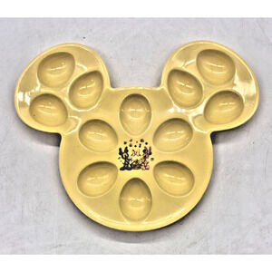 Disney Mickey Mouse Deviled Egg Holder Plate Tray Yellow Easter Spring